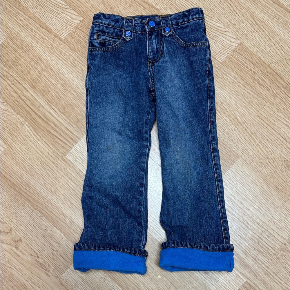The Children’s Place Girls 6X Dark Wash Fleece Lined Straight Leg Jeans